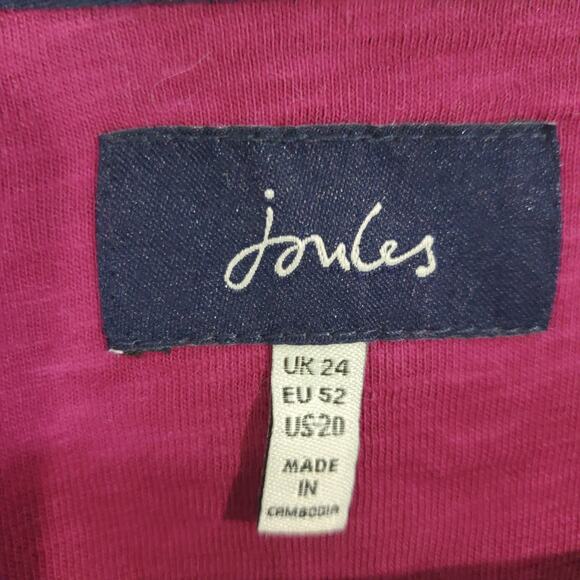 Joules Women's Berry Floral Harbour Light Swing Long Sleeve Jersey Top Size 20 - Picture 3 of 6